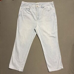 Good American Good Waist Straight Jeans Size 22 Light Wash Denim Pants‎ Stretch